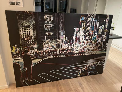 Stort Neon Nights Timesquare billede med ramme, Tony Koukos, motiv: Times Square Neon Nights, b: 200