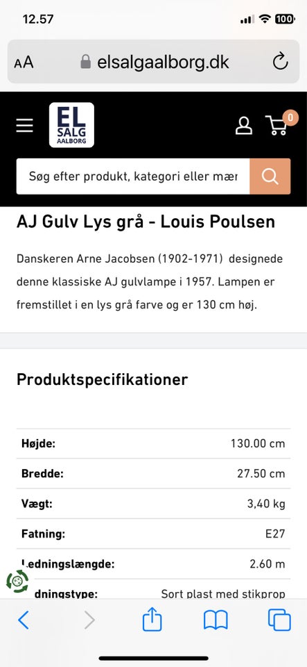 Gulvlampe, Louis Poulsen