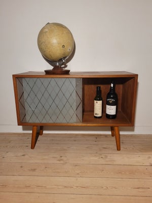 Barskab, b: 80 d: 32 h: 56, Retro teak barskab/vitrine