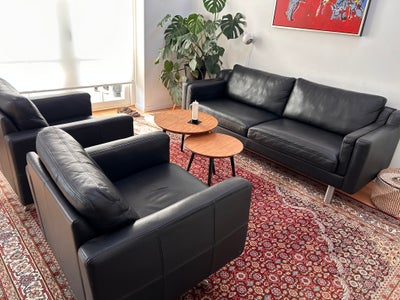 Sofagruppe, læder, 3 pers. , BD Mobel, Lædermøbler fra DB Mobel i Finland. 
1 stk. Sofa: 2100 * 800 