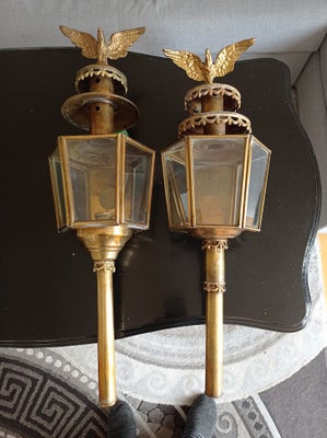 Hestevogns lamper, Messing og glas, 100 år gl., To meget flotte forskellige Hestevogns lamper med Ør