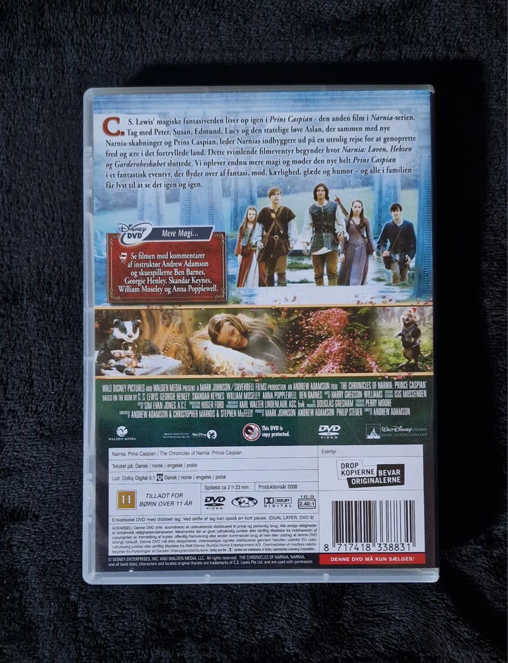 Narnia Prins Caspian, instruktør Andrew Adamson, DVD