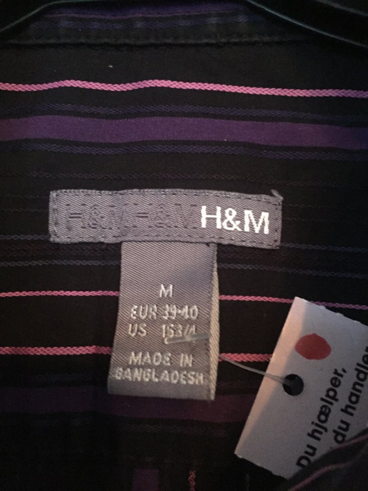 Skjorte, H & M skjorte og slips. , str. M