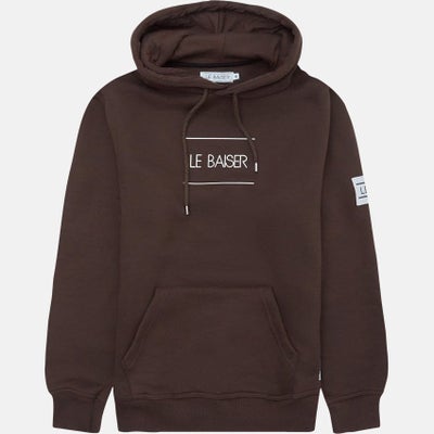 Hættetrøje, Le Baiser, str. L,  Brun,  Næsten som ny, Lækker brun hættetrøje hoodie fra Le Baiser st