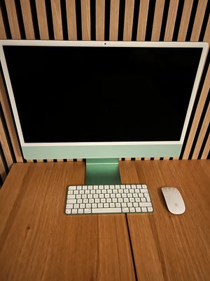 iMac, 24 - Grøn, M1 GHz, 8 GB ram, 256 GB harddisk, Perfekt, Sælger kun denne fede iMac pågrund af p