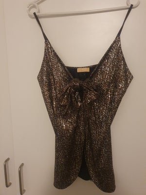 Top, Buch Copenhagen, str. 36, Sort glitter, Ubrugt, Top, stropbluse, mavebluse, festtop fra Buch Co