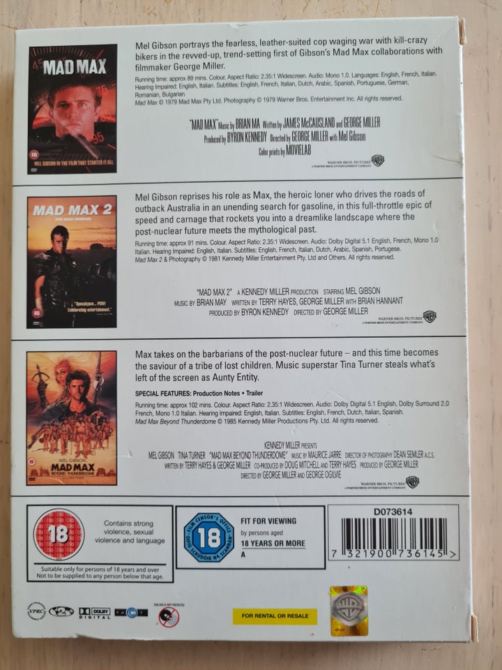 Mad Max trilogy, DVD, action