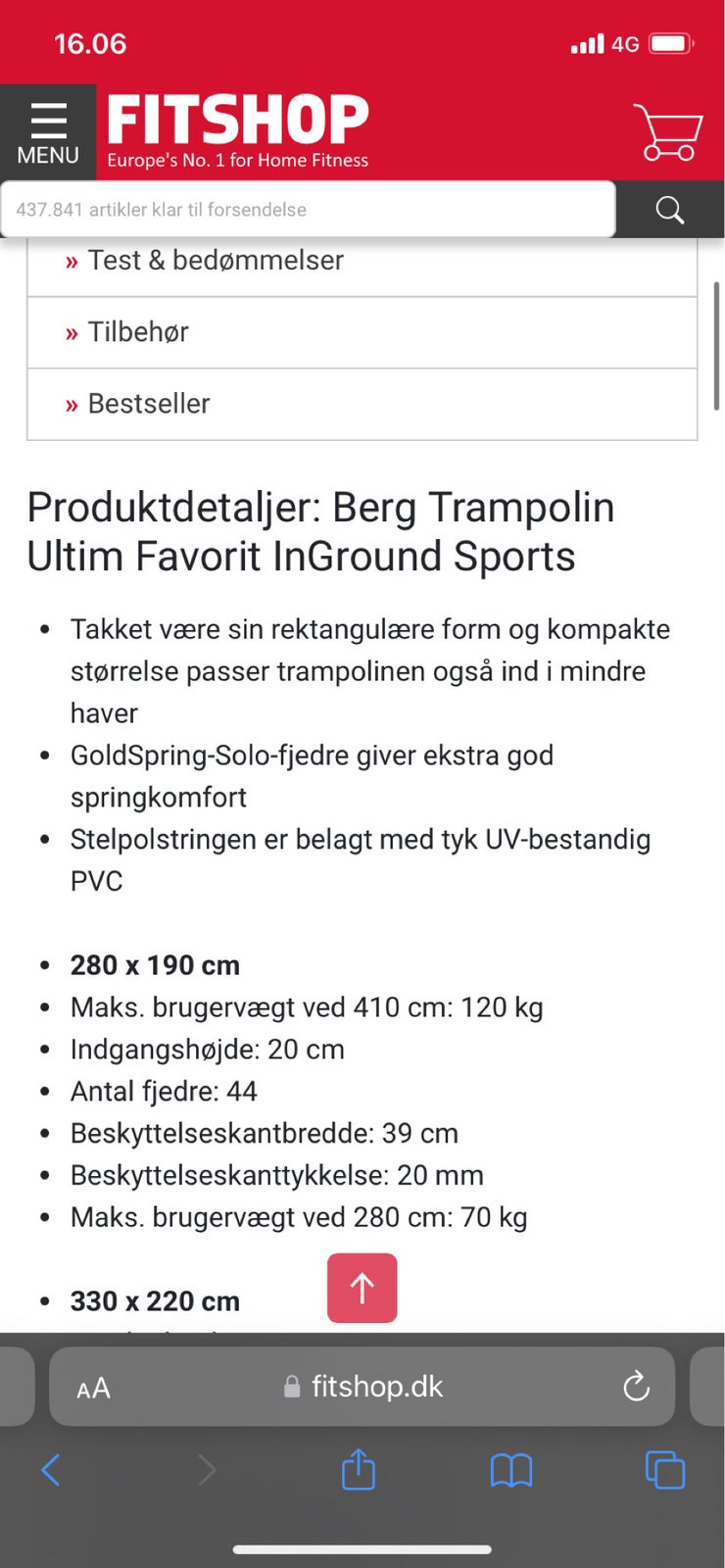 Trampolin, Berg trampolin ultim favorit sports inground