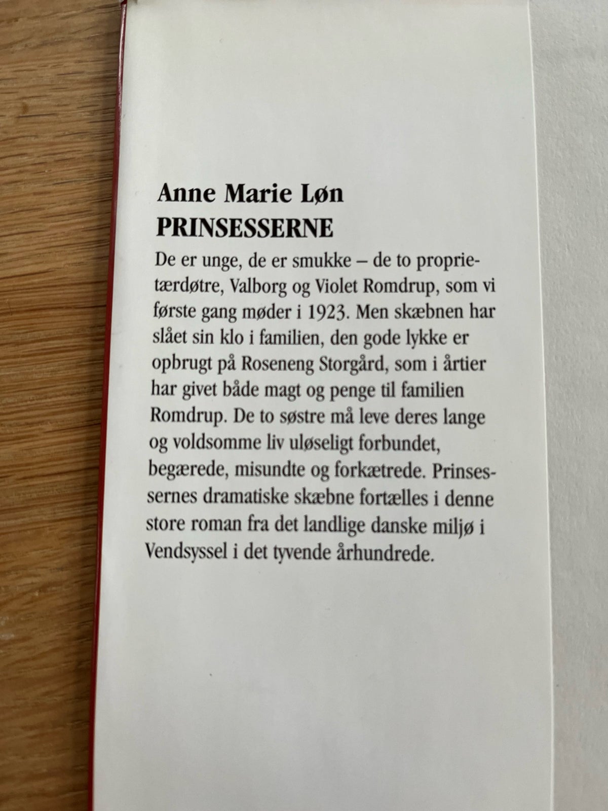Prinsesserne, Anna Marie Løn, genre: roman