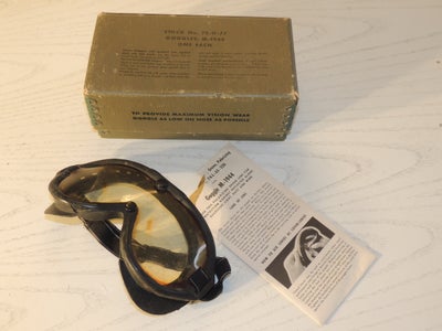 Militær, US MOTORBRILLER 1944 I ORIG. ÆSKE, dette er en ualmindelig velholdt æske med US motorbrille