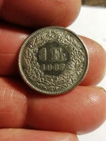 Vesteuropa, mønter, 1 franc