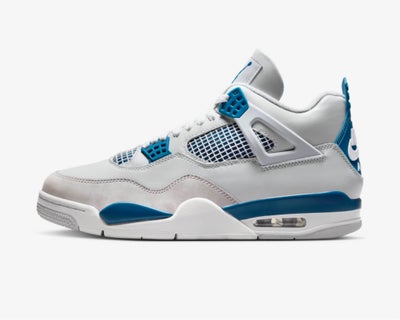 Sneakers, Nike Air Jordan 4 Retro Industrial/Military Blue, str. 44,  Off White/Military Blue,  Læde