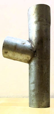 Fittings til tagrender, Ukendt, Grenrør, zink, til 75 mm nedløb, 70 grader.
H: 33 cm