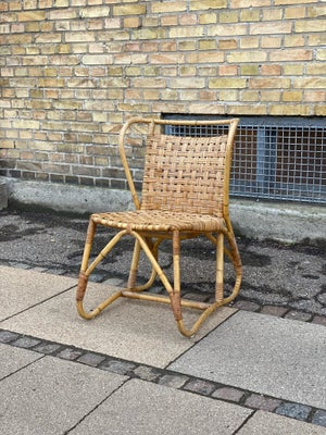 Fletstol, flet, Vintage, Smuk lænestol i flet og bambus. Overordnet i fin, patineret stand, men viss