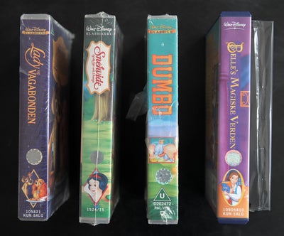 Animation, Ubrugte kassetter, instruktør Walt Disney, VHS Disney videokassetter, stadig i folie – al