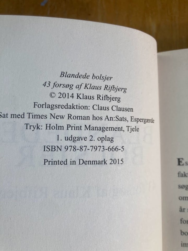 BLANDEDE BOLSJER, Klaus Rifbjerg, genre: noveller