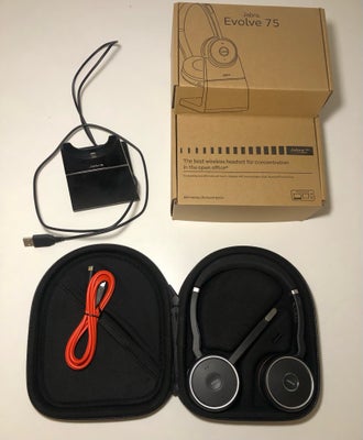 trådløse hovedtelefoner, Jabra, Evolve 75 SE, Perfekt, Jabra Evolve 75 SE UC Stereo w/ Charging Stan