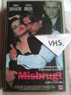 Romantik, Misbrugt (damage), instruktør Louis malle, Auktion på Misbrugt på VHS, x-leje, fra 1992, s