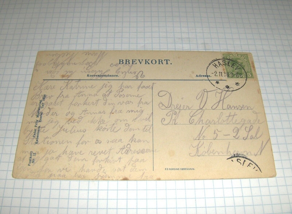 Postkort, ANTIKT SANGKORT / BREVKORT - BOBBY - 1914