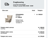 Strandmon - IKEA lænestol - NY (fejlkøbt)