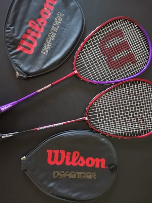 Badmintonketsjer, Wilson Defender, Lækre Wilson Defender badmintonketcher med tilhørende lynlåse tas