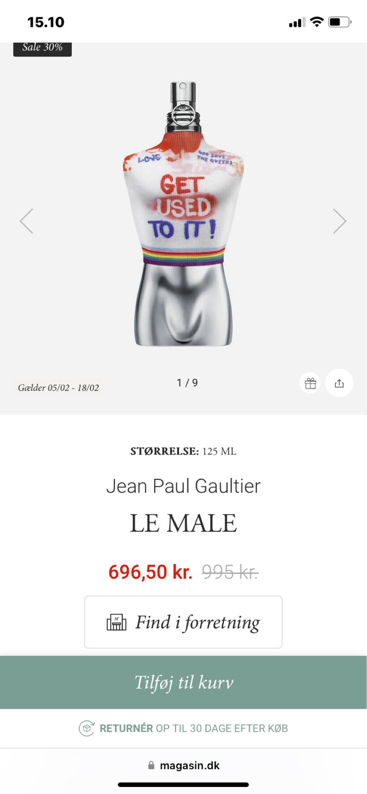 Dameparfume, Jean Paul Gaultier pride edition 125ml, Jean