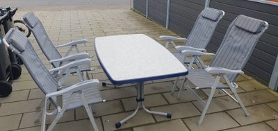 Bord og stole, Fint campingbord med 4 stole sælges samlet eller delt