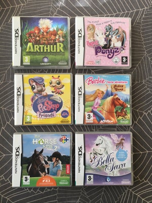 6 spil til Nintendo DS, Nintendo DS, Sælges enkeltvis for 30 kr. pr. stk. eller alle 6 stk. samlet f