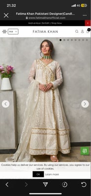 Festkjole, Fatima khan , str. S, Helt ny rigtig flot lang kjole med bukser fra designer Fatima Khan.