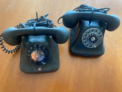 Telefon, Retro, 2 stk telefoner med drejeskive Retro
