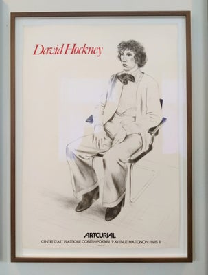 Litografisk plakat, David hockney, motiv: Gregory Evans, b: 55 h: 76, Smuk original litografisk plak