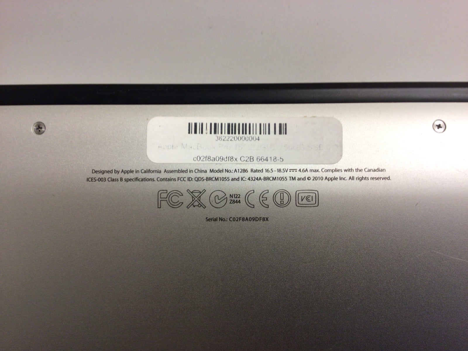Andet mærke Mac Book Pro 15”, 2,2 GHz, 4 GB ram