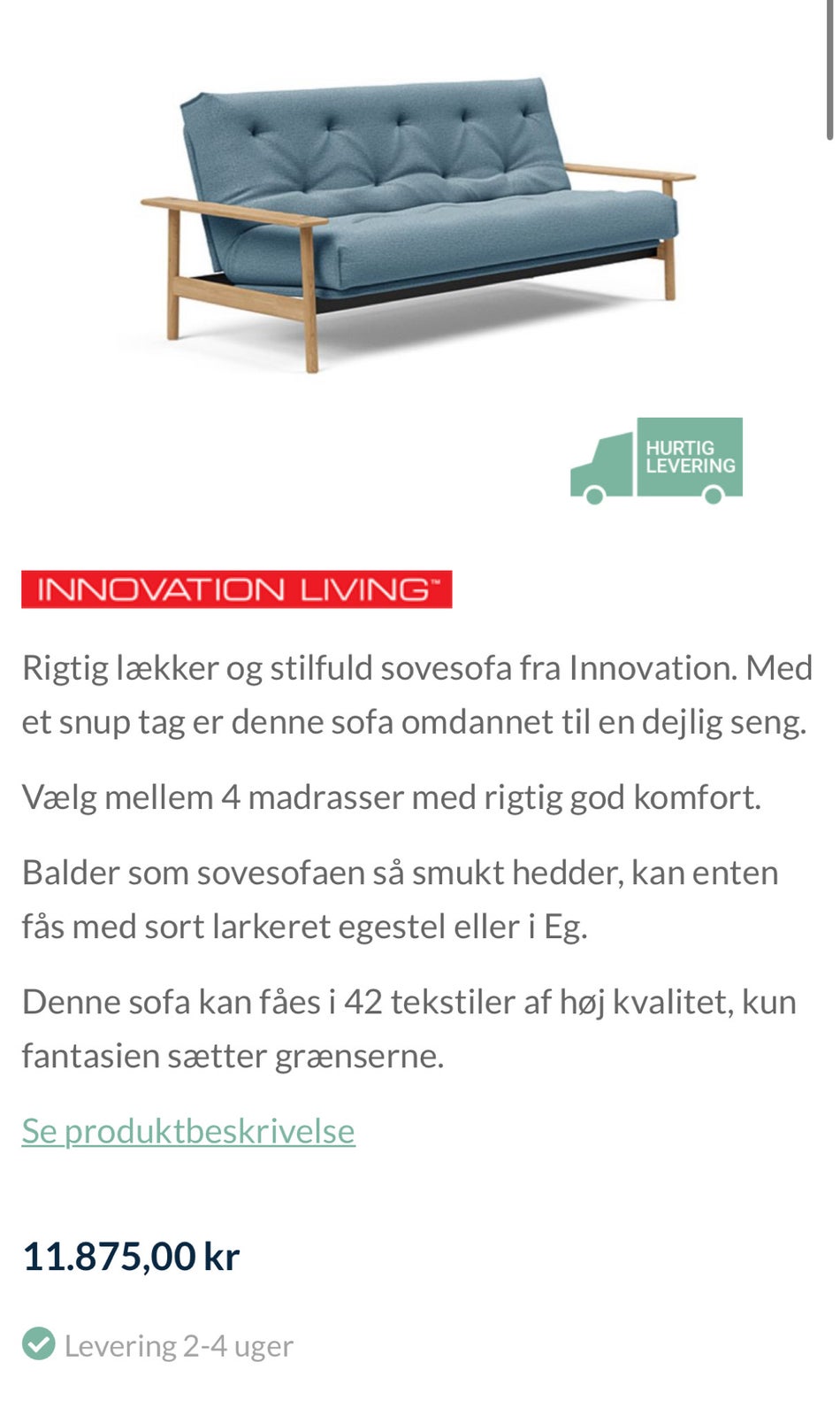 Sovesofa, Innovation Living