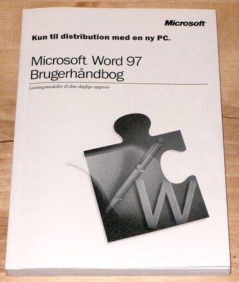 Microsoft Word 97 - Brugerhåndbog, Microsoft Corporation, år 1997, Brugerhåndbog til Microsoft Word 