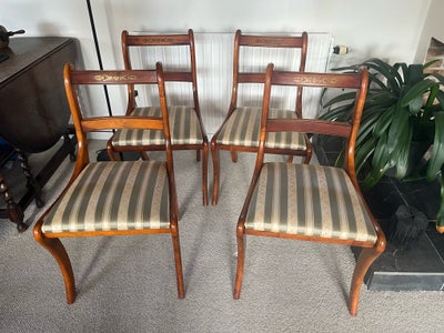 Spisebordsstol, Lyst træ, Empire snedkerstole, b: 47 l: 40, 4 stk gedigne / solide Empire stole i ly