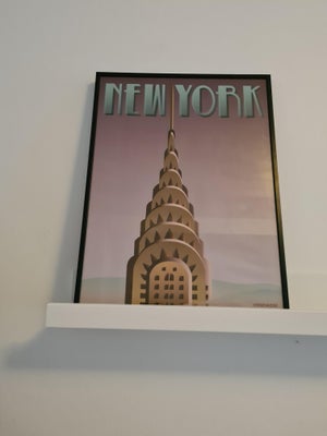 Plakat, Plakat Vissevasse i ramme 
b: 32 / h: 41
Motiv: New York, Chryslerbygningen,
Den sorte ramme