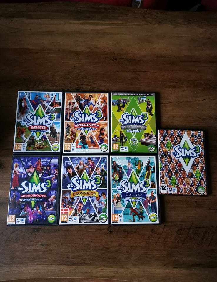 Sims 3 spil plus 5 udvidelser og 1 ekstrapakke, til pc,