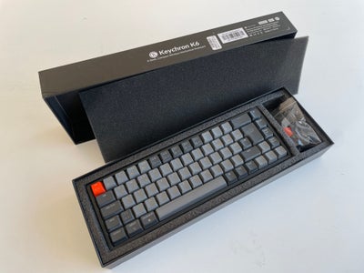 Tastatur, trådløs, Keychron, K6, Perfekt, Keychron K6, Mekanisk, Trådløs, RGB Keyboard med Blue Swit