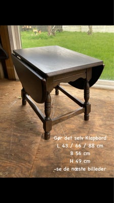 Andre borde, GørDetSelvProjekt - eller brug som det er.
Fint lille klapbord / sofabord / sidebord.
S