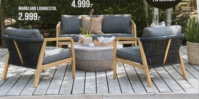 Loungesæt, Markland, Markland Loungesæt bestående af sofa og 2 stole med 100% FSC certificeret akaci
