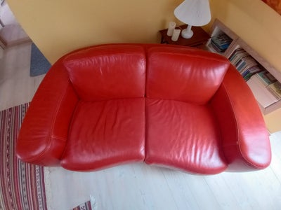 Sofa, læder, 2 pers., Rød lædersofa 