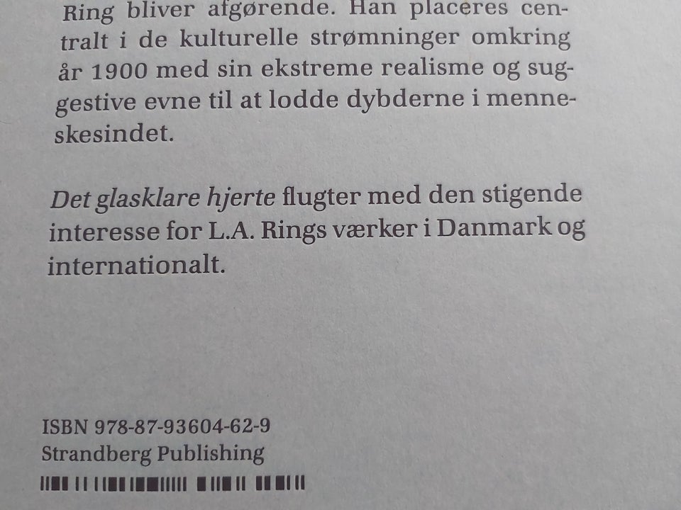 L.A. Ring - Det glasklare hjerte, Henrik Wivel, emne: kunst