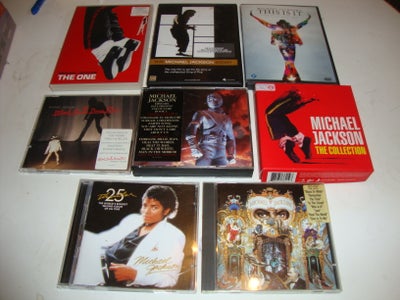 MICHAEL JACKSON.: 4 DVDèr + 8 CDèr + 1 single CD, rock, Fed samling med Michael Jackson.
3 DVDèr: Th