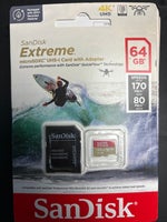 Micro SD, Scan Disk Extreme, 64 GB