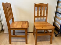 Spisebordsstol, Retro stol 80´erne fyrretræ 2 stk, 2 ens