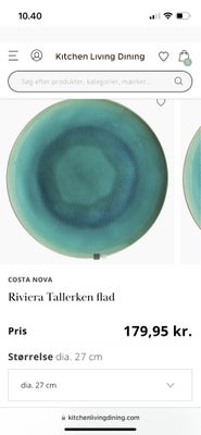 Porcelæn, Tallerken, Costa Nova RIVIERA, Helt nye rigtig fine tallerkener fra Costa Nova på 25CM i d