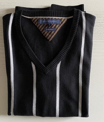 Sweater, Tommy Hilfiger, str. XL,   Sort,  Merino Wool,  Ubrugt, Rigtig pæn pullover med V-hals, er 