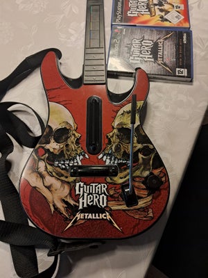 Guitar hero Metallica, PS2, Guitar og to spil til ps2.  Metallica Guitar og spil og Guitar hero Word