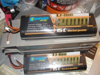 Tilbehør, Batterier lipo batterier , skala 1 : 10