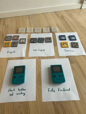 Nintendo Game Boy Color, 2 gameboy color med 12 spil, Rimelig, Dyk ind i nostalgien med en turkis Ga